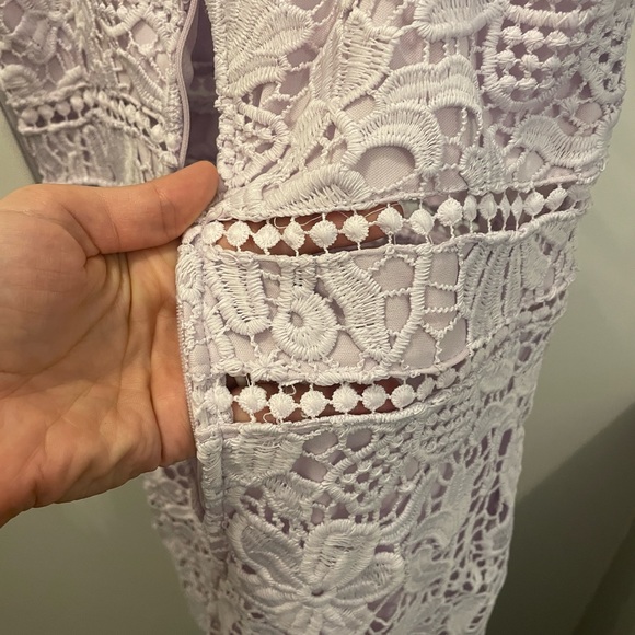 NWT Premier Amour Lilac Lace Overlay Midi Dress - size 6 - Picture 4 of 7